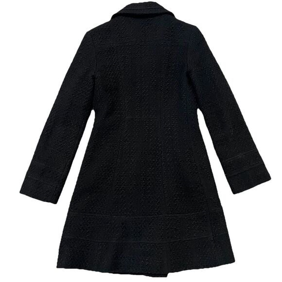 Fleurette Studio Womens Wool Textured Long Coat Size 2 Black - Picture 2 of 10